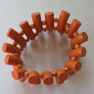 Elegant Orange Wooden Bracelet